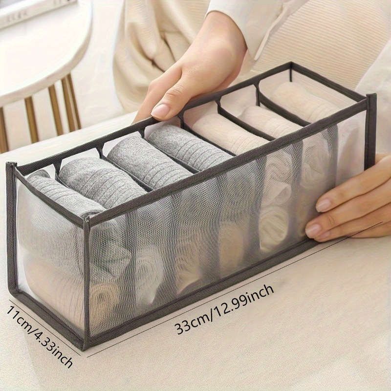 Space-Saving 7-Compartment Underwear And Socks Organizer