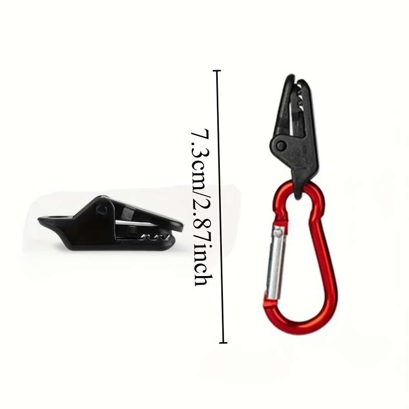 15pcs Durable Stainless Steel Wind Clips With Carabiners