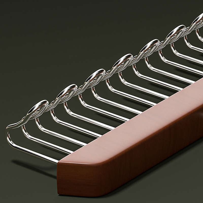 1 Wooden Clothes Hanger With 8 Hooks