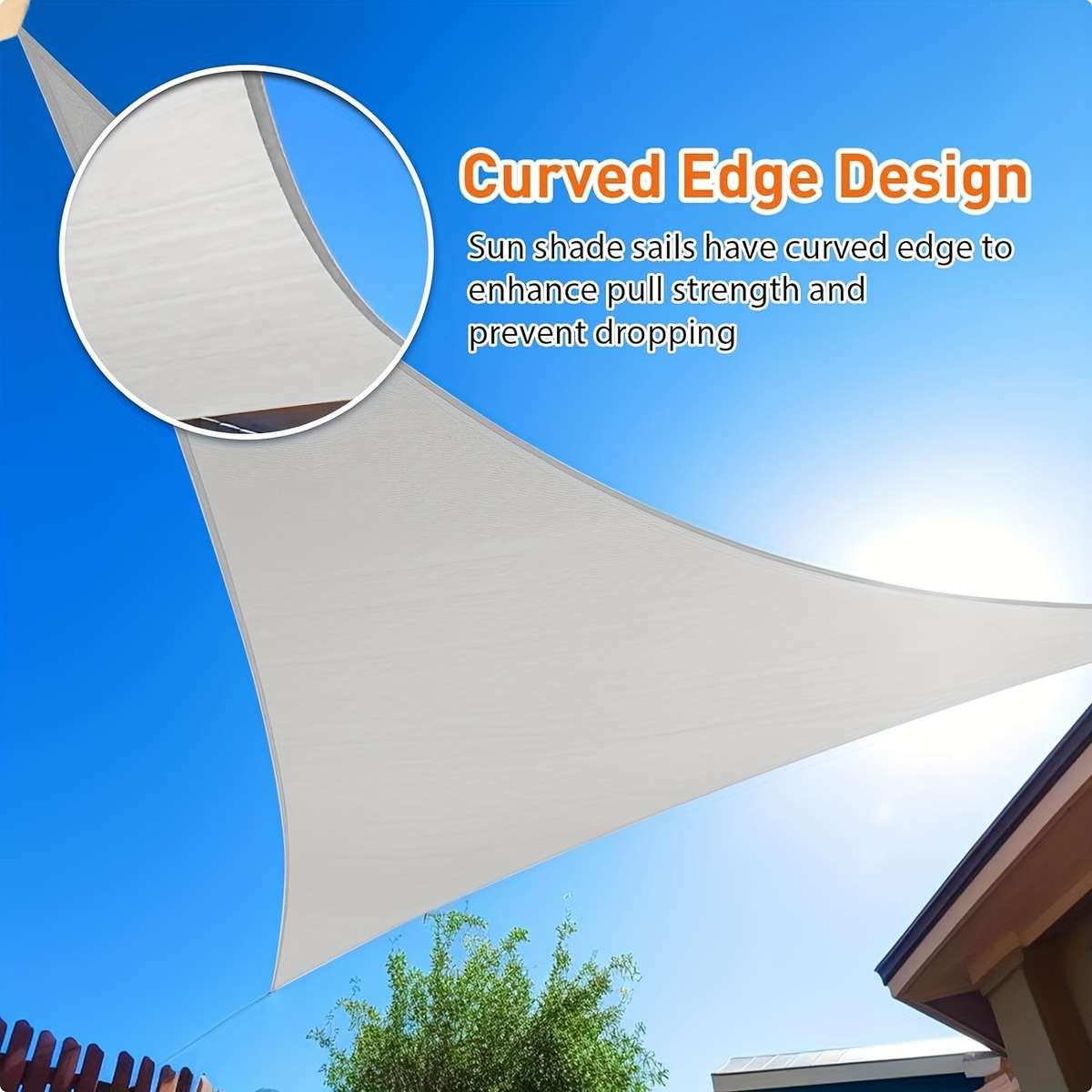 Waterproof Triangular Shade Sail 95% Uv Blocking