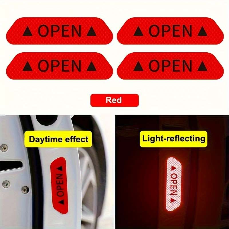 4 Pieces Of Reflective Warning Stickers For Car Doors