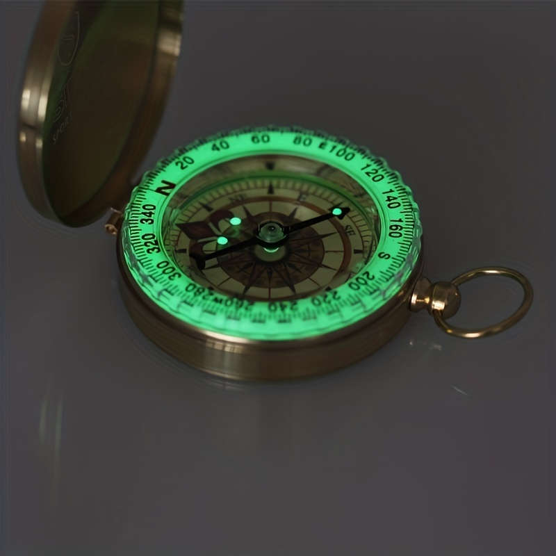 1 Piece Copper Portable Illuminated Compass
