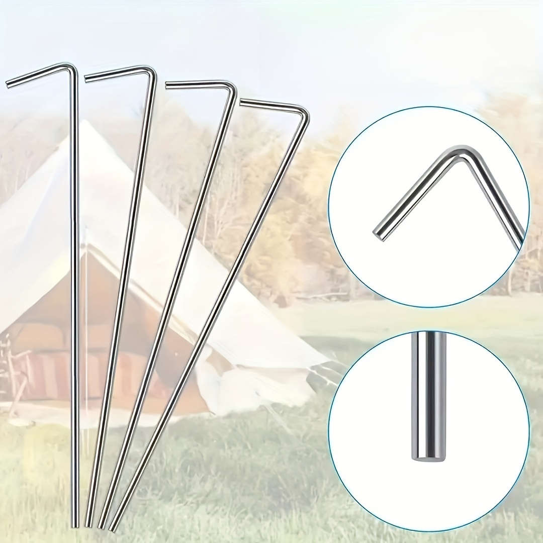 6 Sturdy Metal Tent Stakes