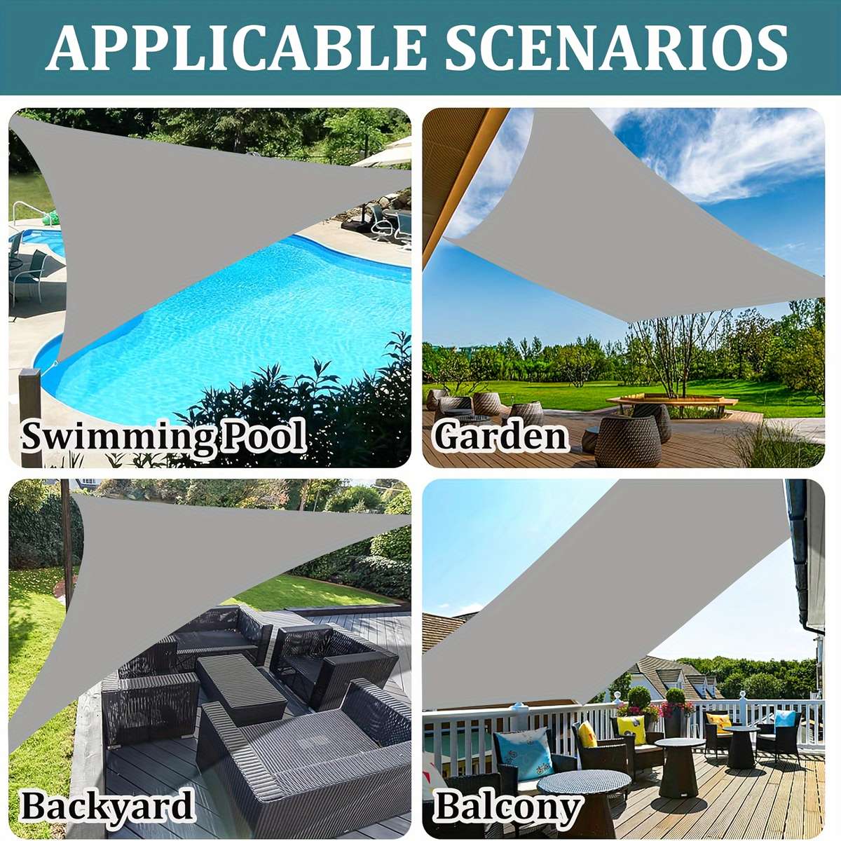 All Seasons Waterproof Shade Sail Awning Set For 4 People
