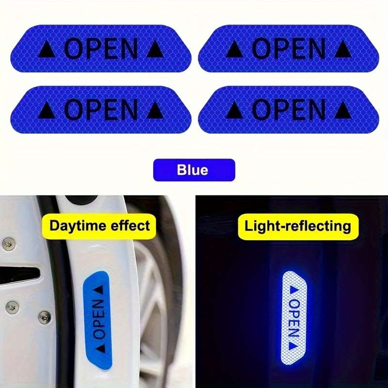 4 Pieces Of Reflective Warning Stickers For Car Doors