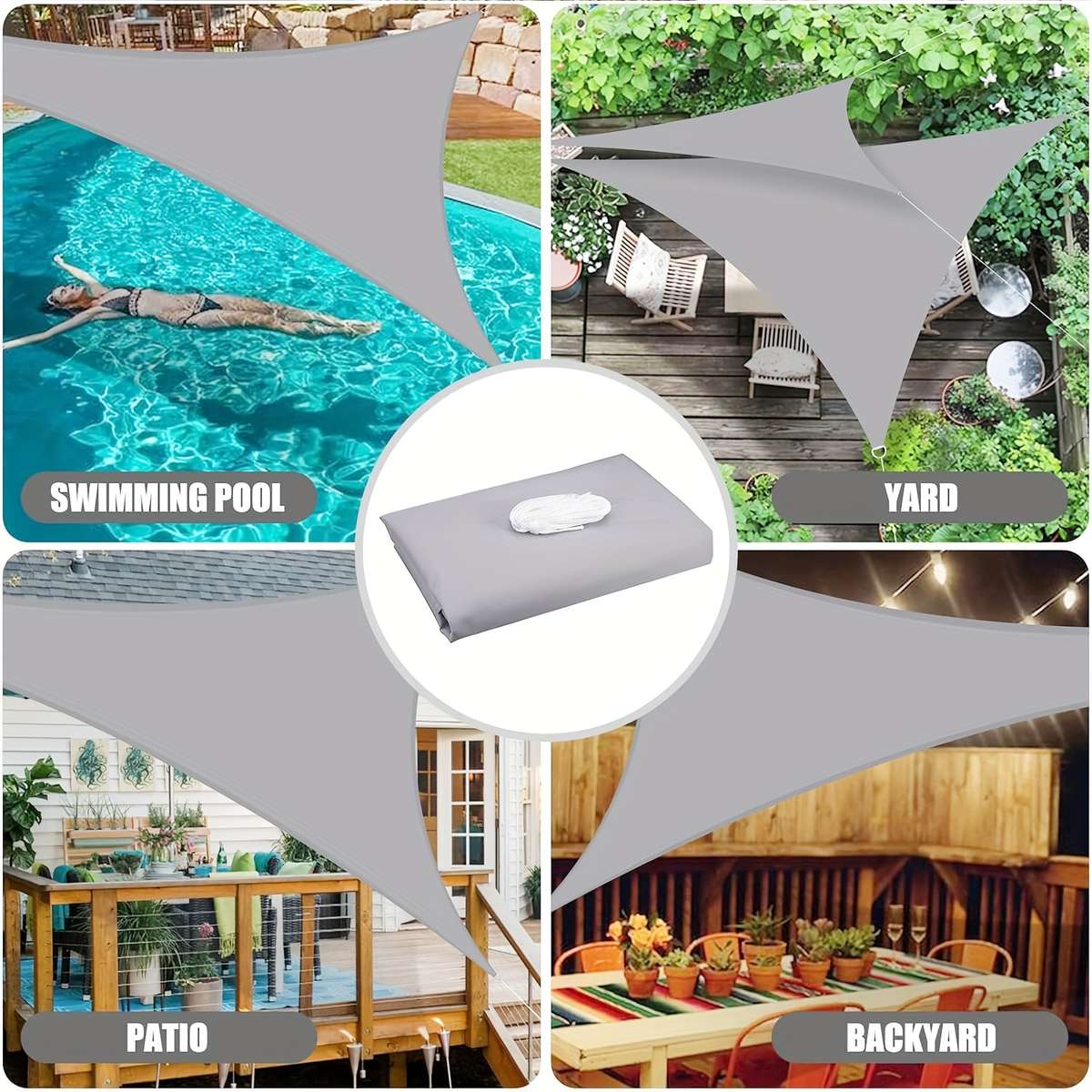Waterproof Triangular Shade Sail 95% Uv Blocking