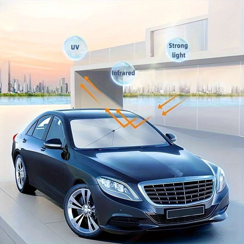 Titanium Silver Car Sun Visor - Front Windshield Uv Protection And Heat Insulation, Must-Have For Su