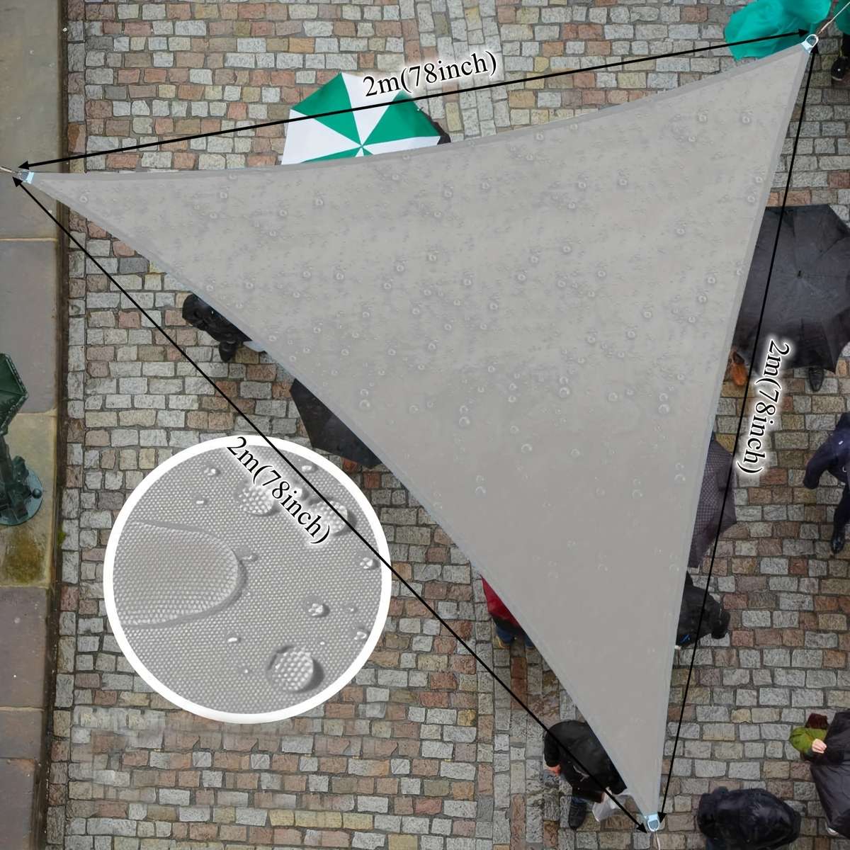 Waterproof Triangular Shade Sail 95% Uv Blocking