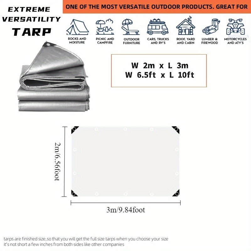 Silver Heavy Duty Waterproof Tarpaulin