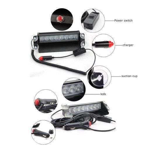 Flashing Emergency Warning Lights 8 Led