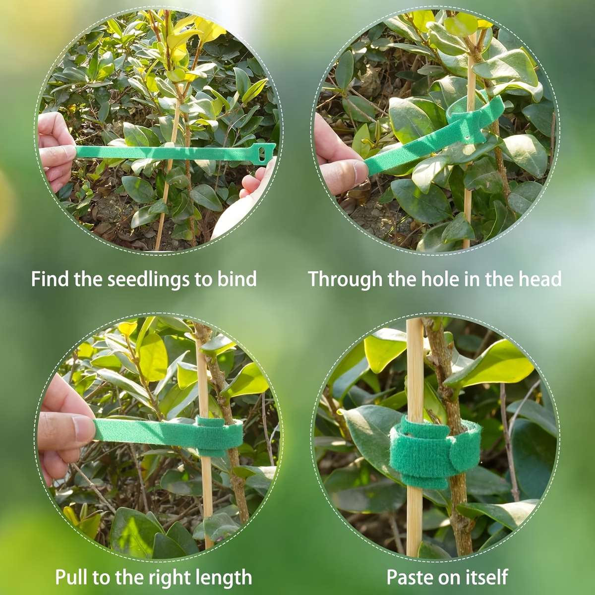 50Pieces Reusable 6 Inch Adjustable Non-Slip Nylon Plant Ties