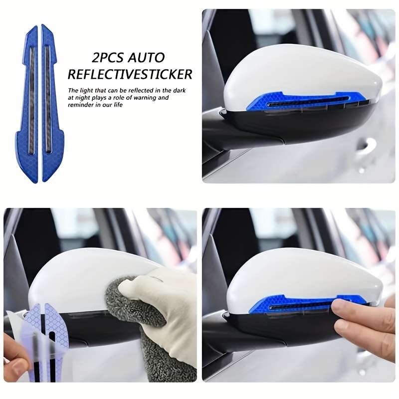 2 Pack Car Rearview Mirror Reflective Stickers