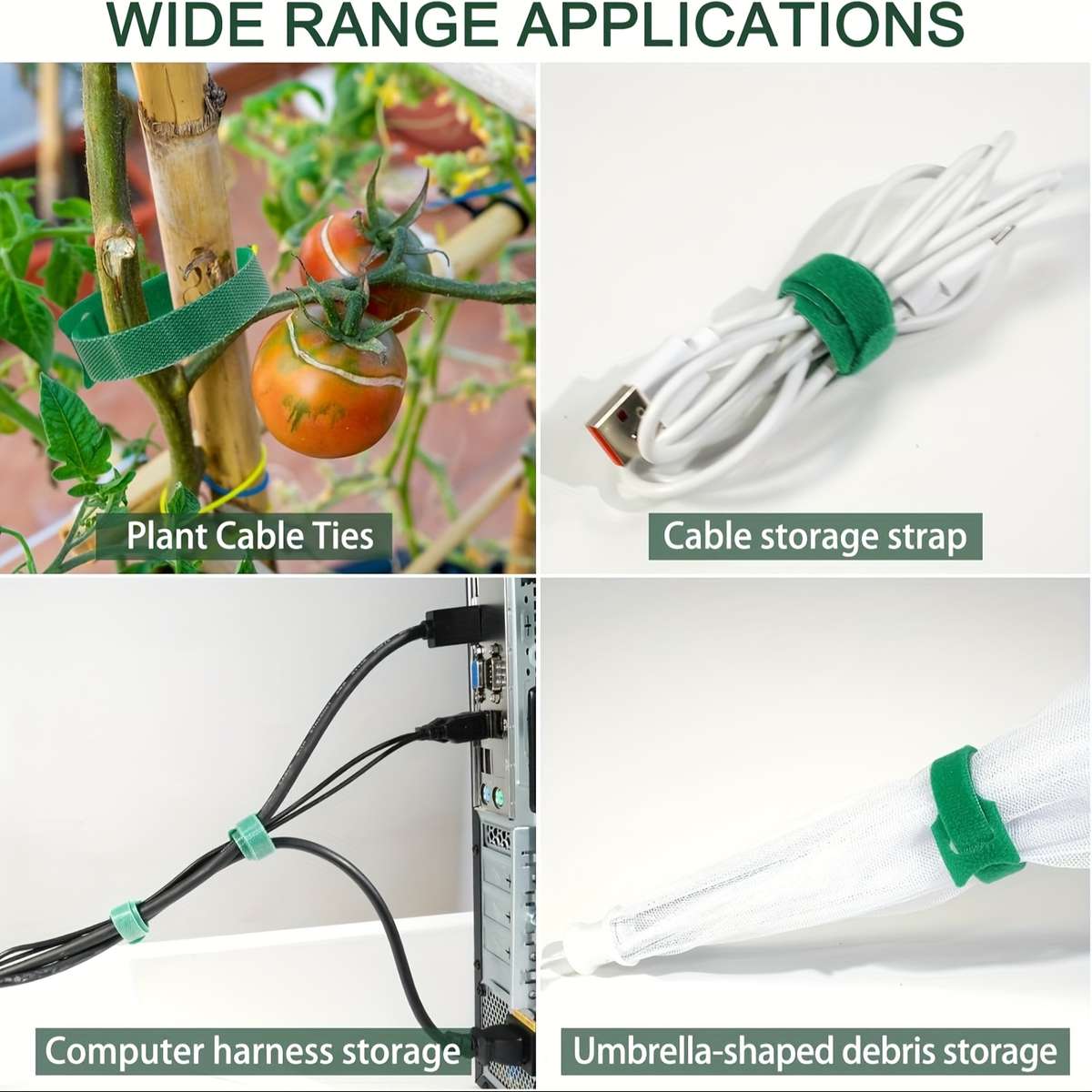 50Pieces Reusable 6 Inch Adjustable Non-Slip Nylon Plant Ties