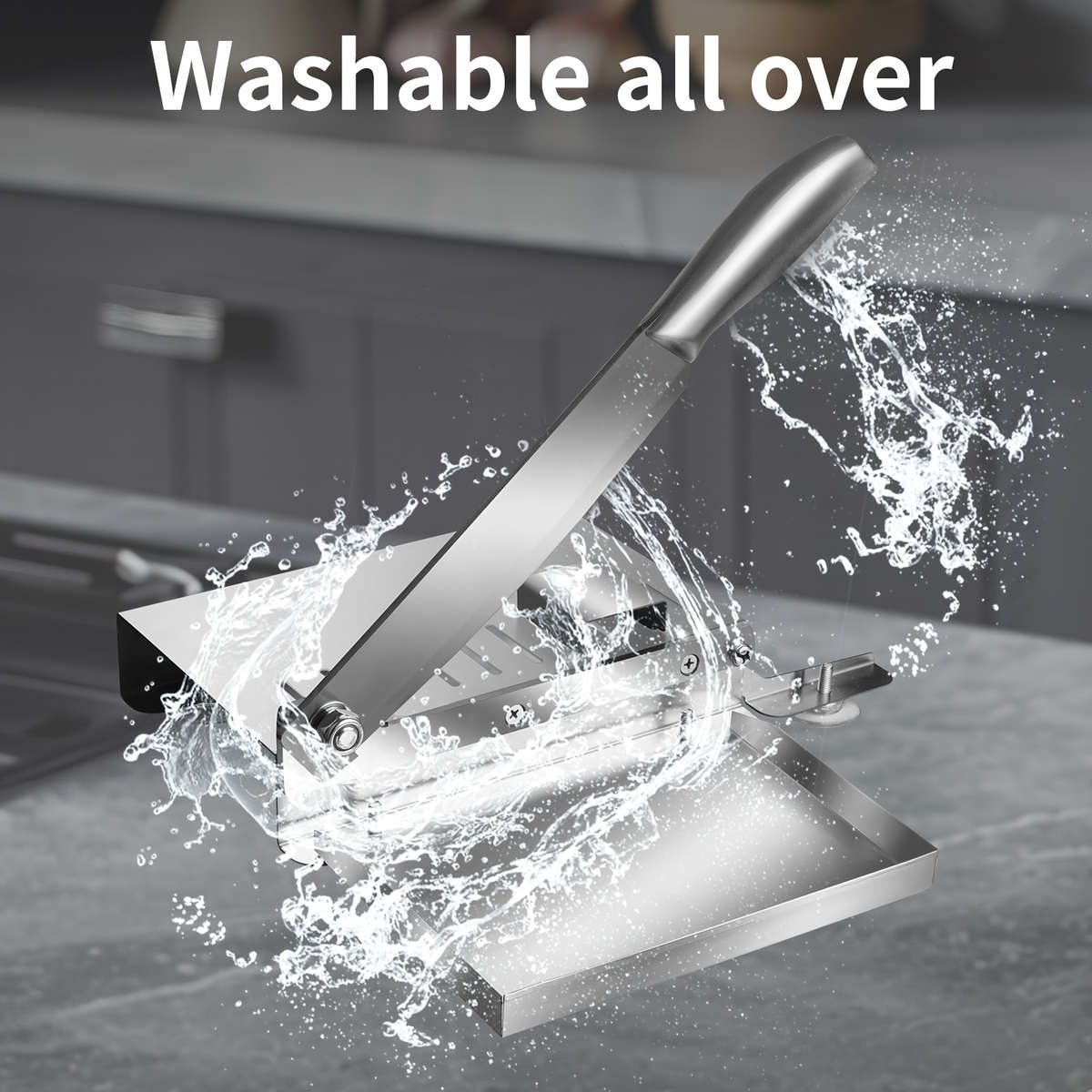 Easy-to-Clean Stainless Steel Manual Meat Slicer