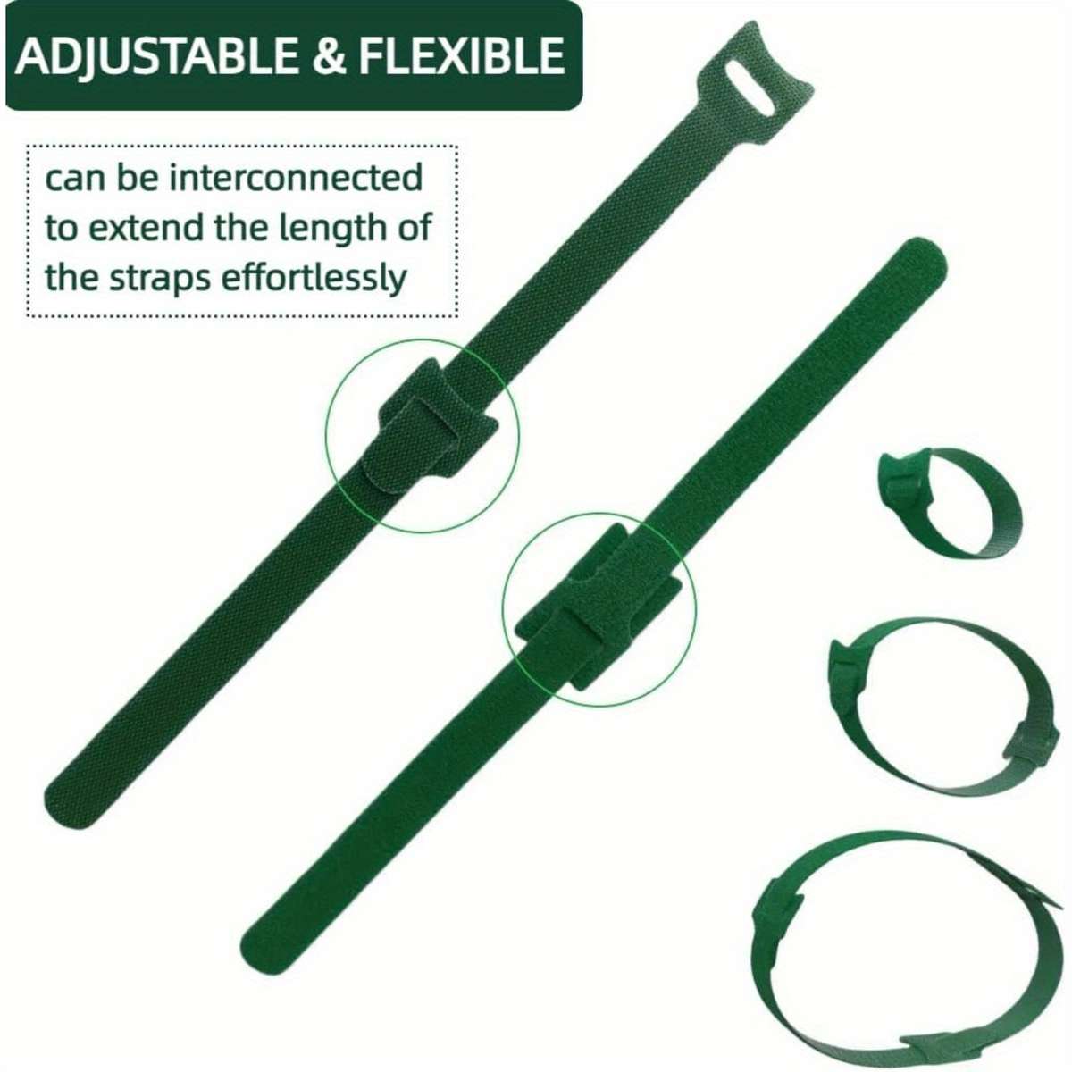 50Pieces Reusable 6 Inch Adjustable Non-Slip Nylon Plant Ties