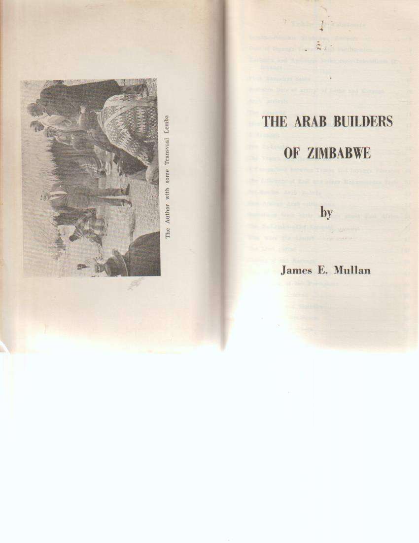 THE ARAB BUILDERS OF ZIMBABWE
