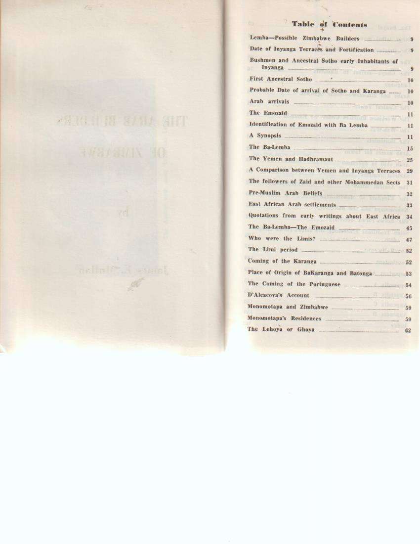 THE ARAB BUILDERS OF ZIMBABWE