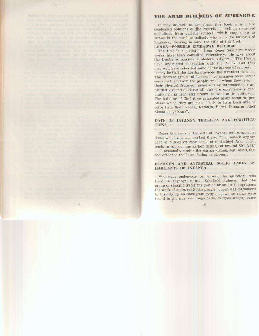 THE ARAB BUILDERS OF ZIMBABWE