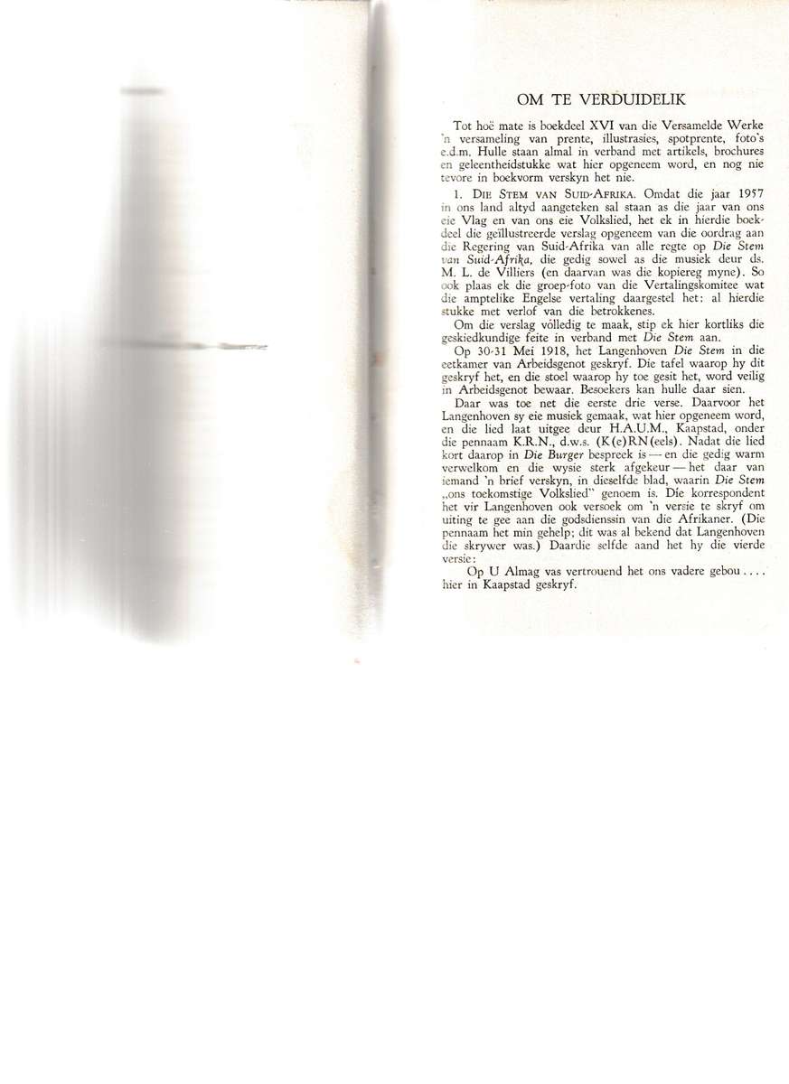 VERSAMELDE WERKE: C.J. LANGENHOVEN DEEL XVI