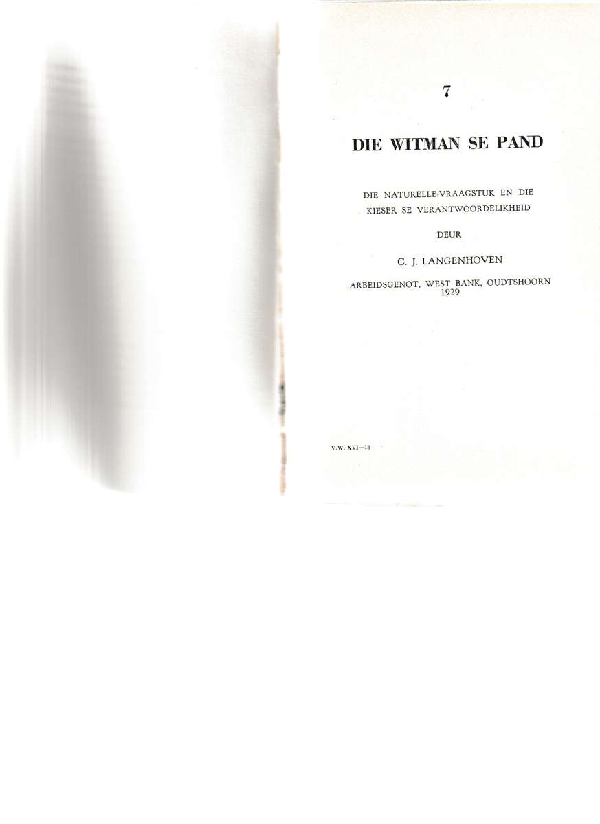 VERSAMELDE WERKE: C.J. LANGENHOVEN DEEL XVI