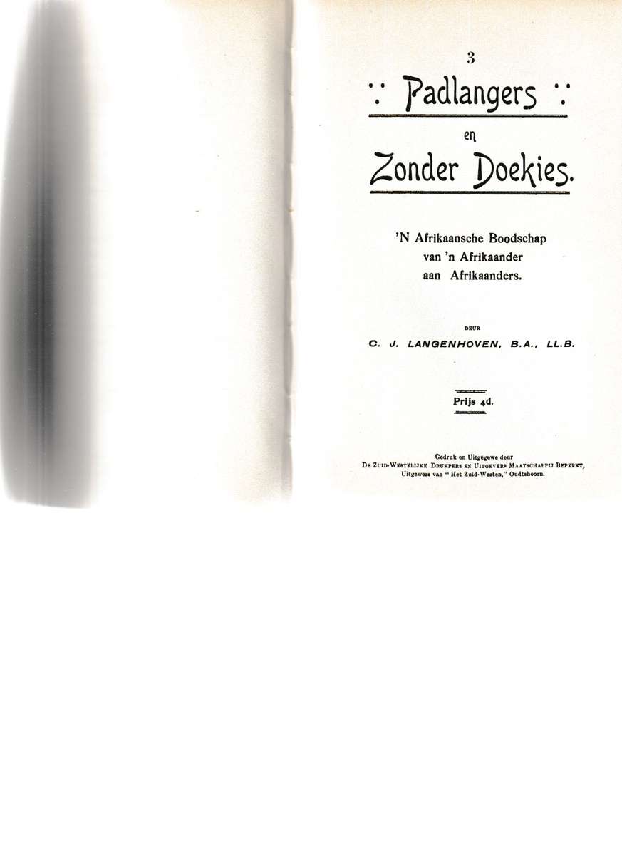 VERSAMELDE WERKE: C.J. LANGENHOVEN DEEL XVI