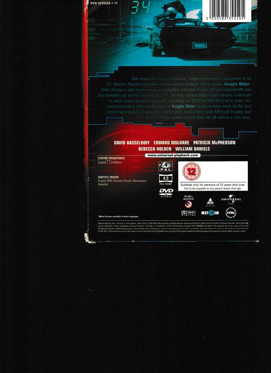 KNIGHT RIDER SEASON 2, 6 DVD SET