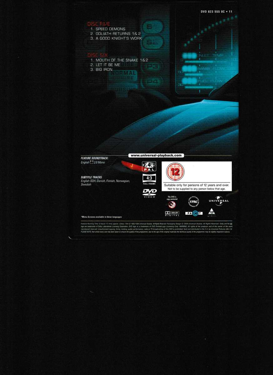 KNIGHT RIDER SEASON 2, 6 DVD SET