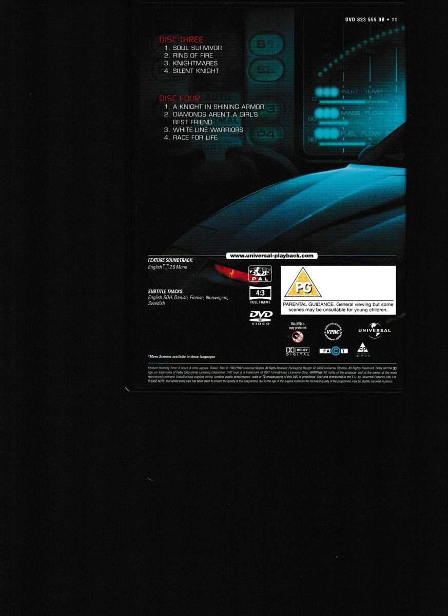 KNIGHT RIDER SEASON 2, 6 DVD SET