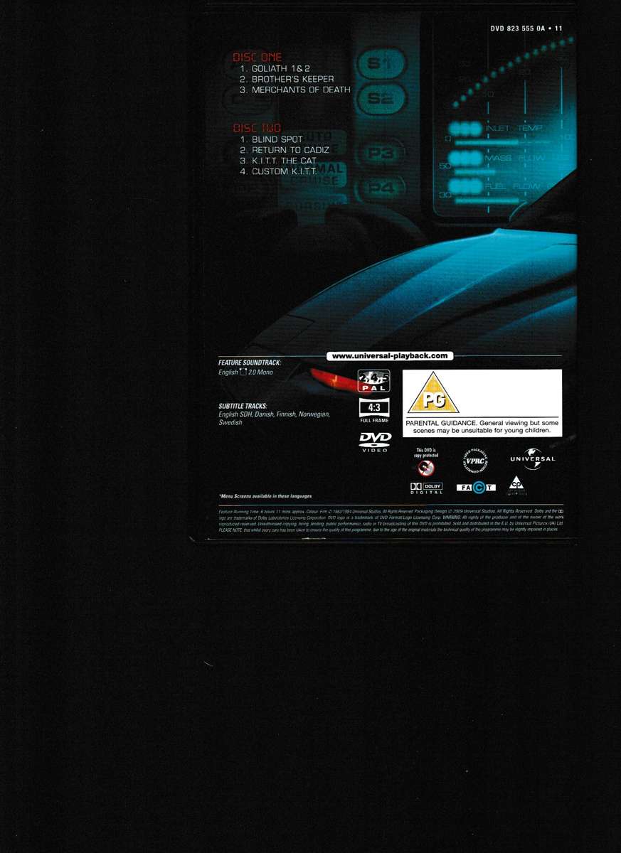 KNIGHT RIDER SEASON 2, 6 DVD SET