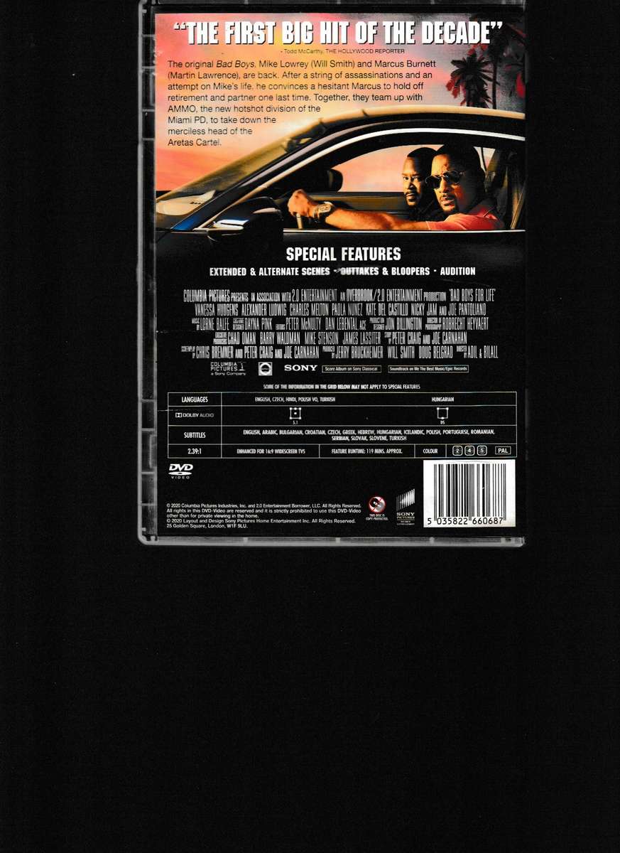 BAD BOYS FOR LIFE DVD