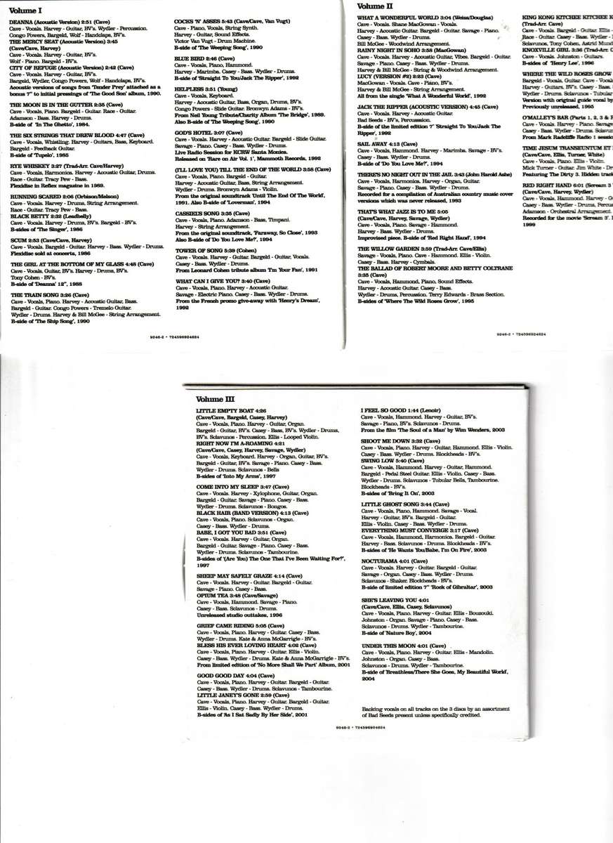 NICK CAVE & THE BAD SEEDS, B-SIDES AND RARITIES