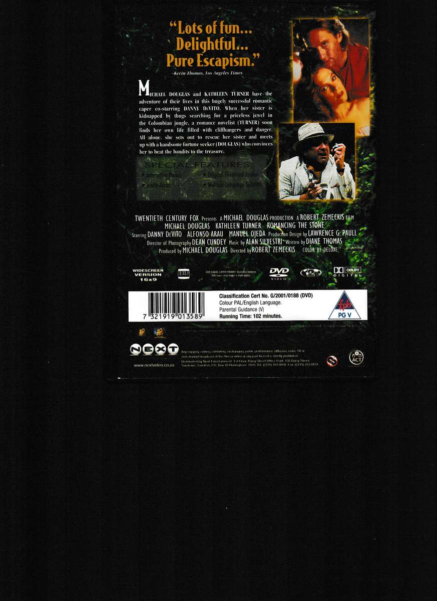 ROMANCING THE STONE DVD