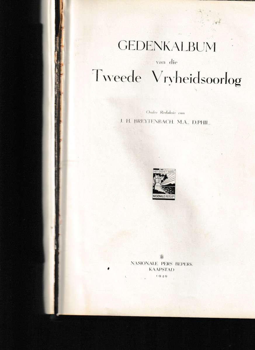 GEDENKALBUM VAN DIE TWEEDE VRYHEIDSOORLOG