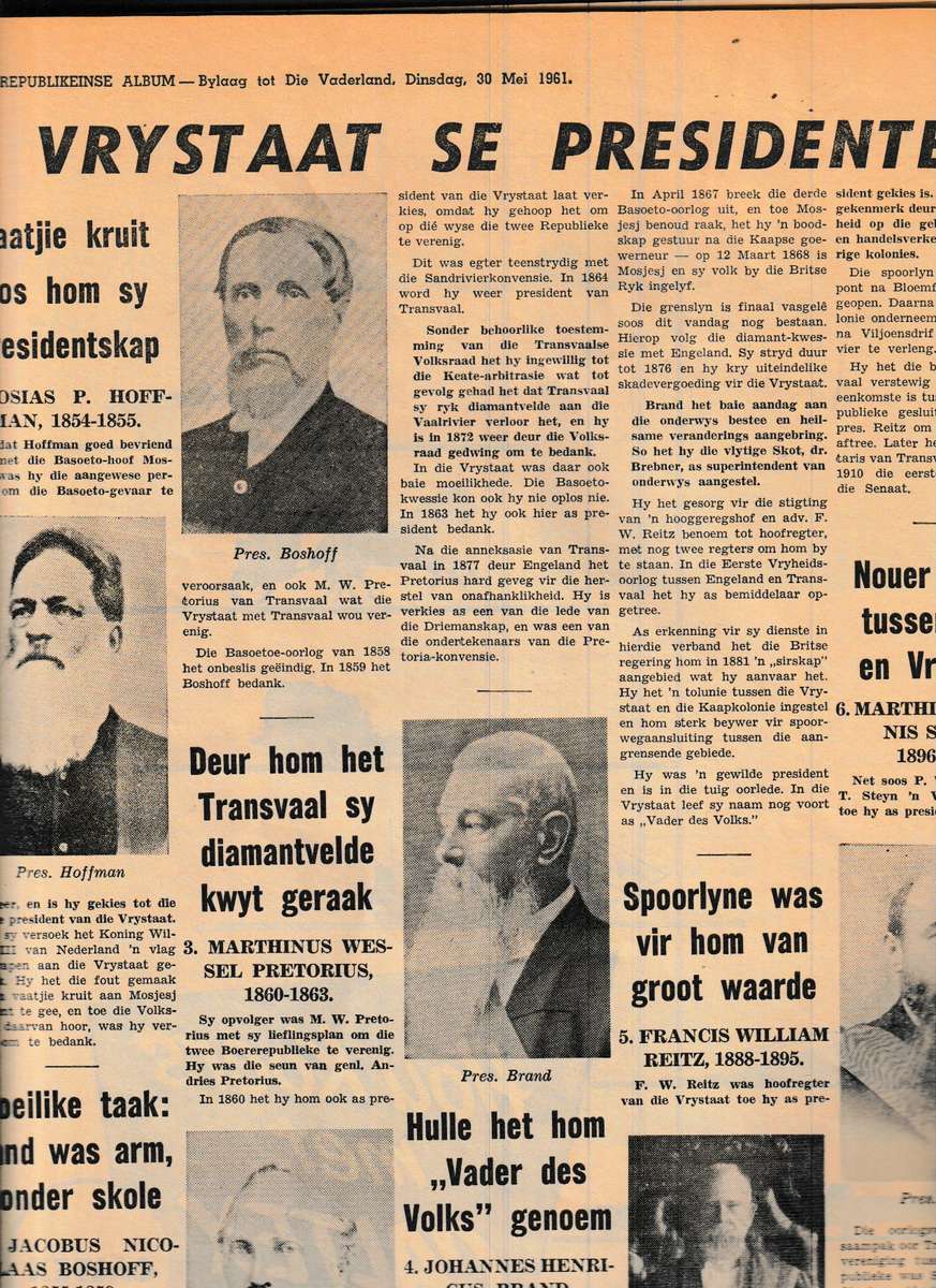 ONS REPUBLIKEINSE ALBUM 31 MEI 1961