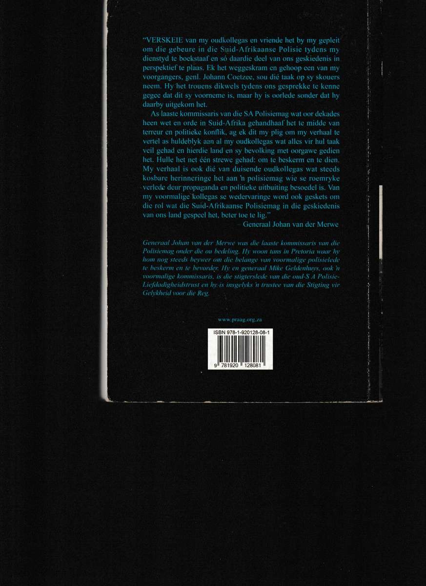 TROU TOT DIE DOOD: DIE SUID-AFRIKAANSE POLISIEMAG deur JOHAN VAN DER MERWE