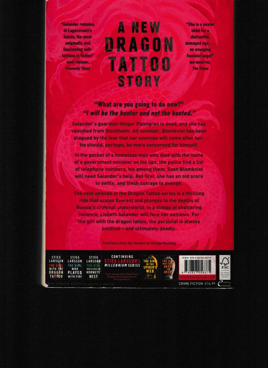 THE GIRL WHO LIVED TWICE ( THE GIRL WITH THE DRAGON TATTOO IS BACK)