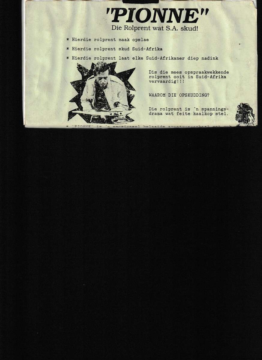 "PIONNE", DIE ROLPRENT WAT SUID-AFRIKA SKUD VHS BAND