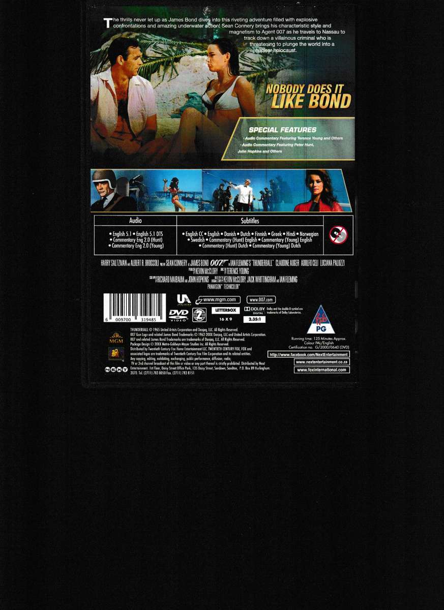 THUNDERBALL 007 DVD