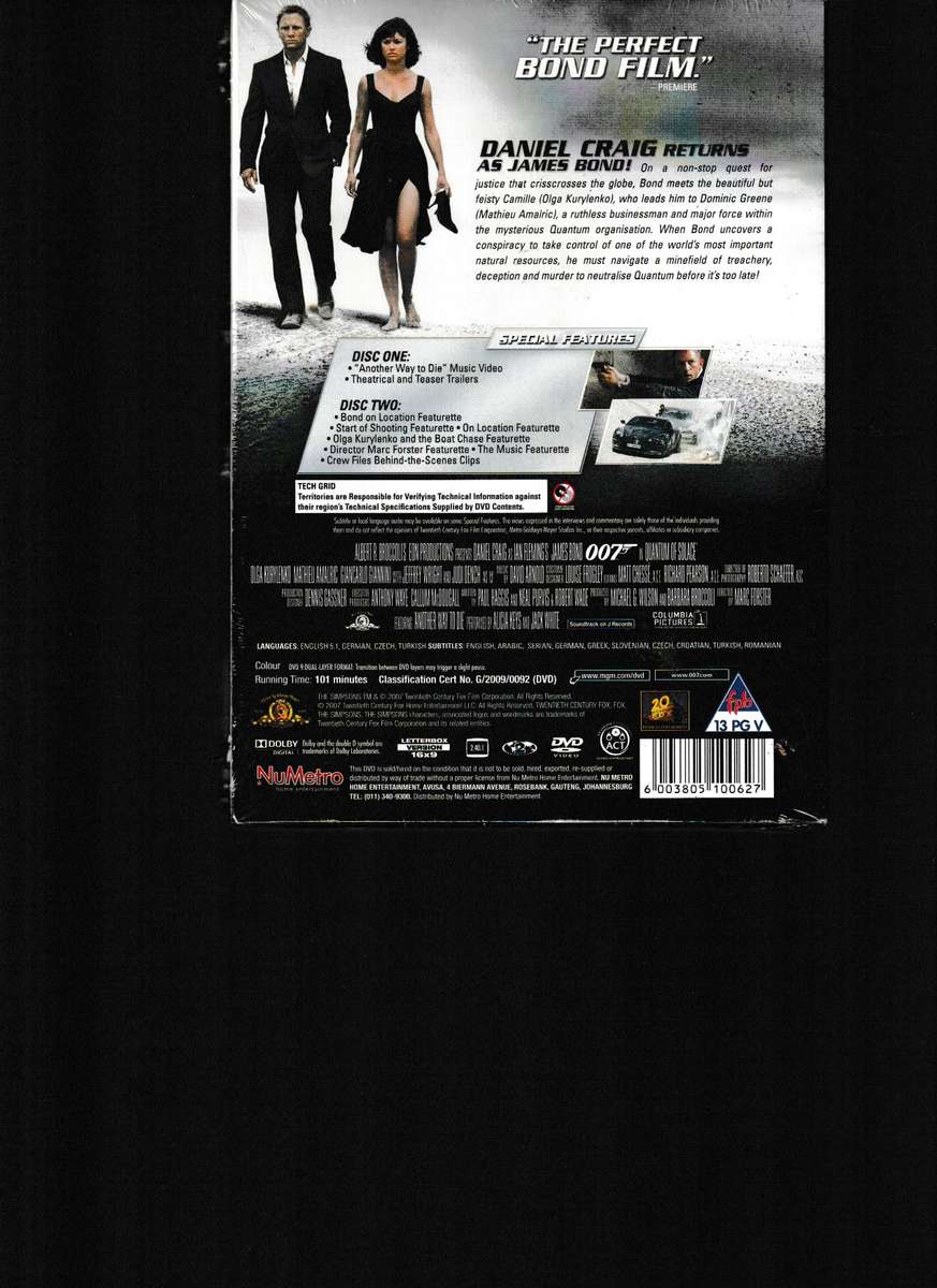 QUANTUM OF SOLACE 2 DISC DVD SPECIAL EDITION (NEW)