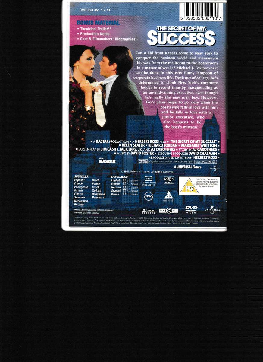 THE SECRET OF MY SUCCESS DVD