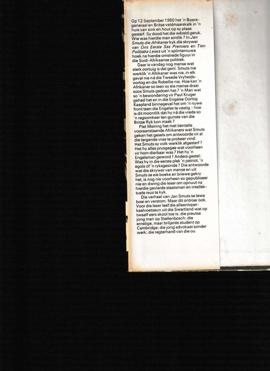 JAN SMUTS DIE AFRIKANER