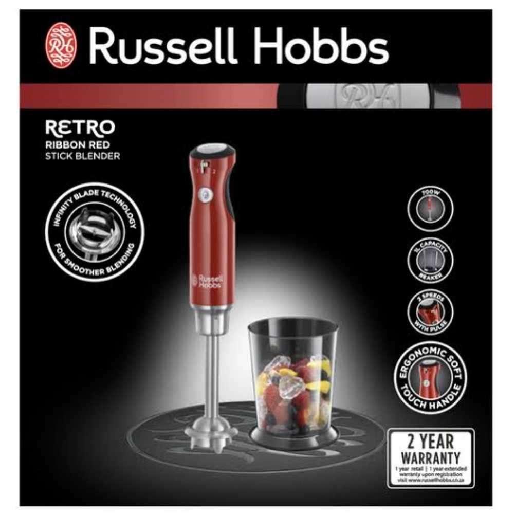 Russell Hobbs Ribbon Red Stick Blender *NEW*