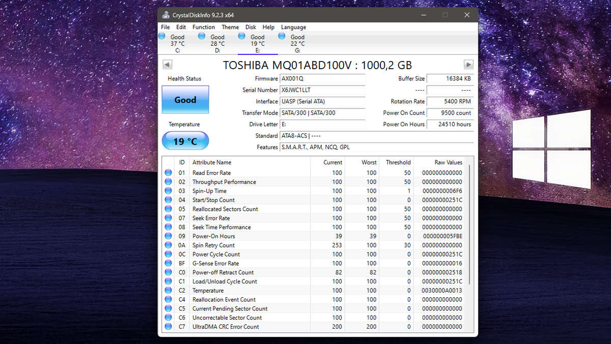 TOSHIBA 2.5" HDD,  1 TB