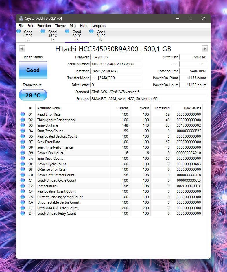 HITACHI 2.5" HDD 500GB