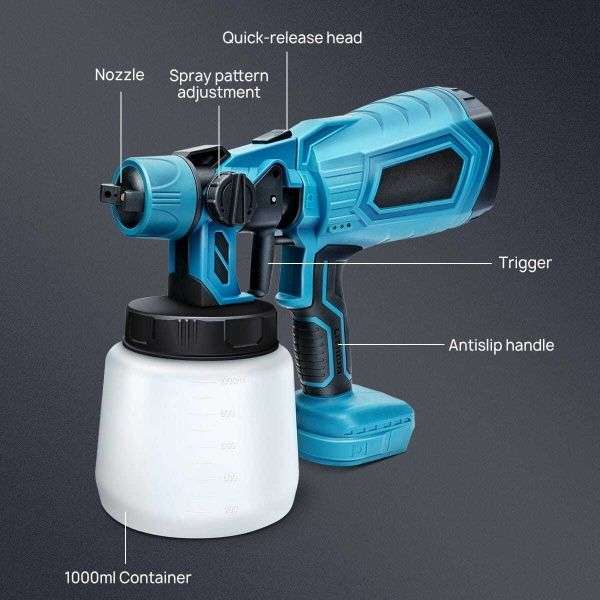 1000ML Rechargeable Cordless Paint Spray Gun