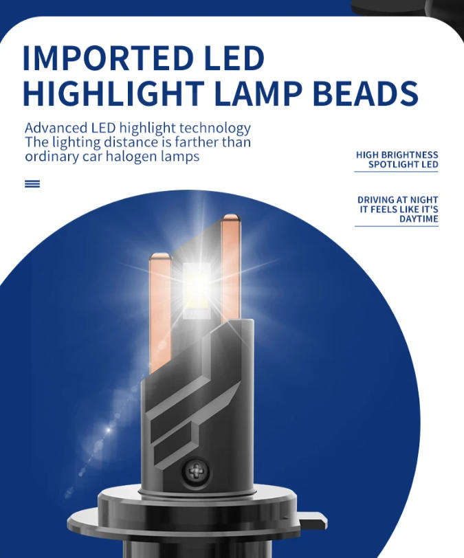 2Pcs Of 120W V18-H7 Automotive LED Headlight