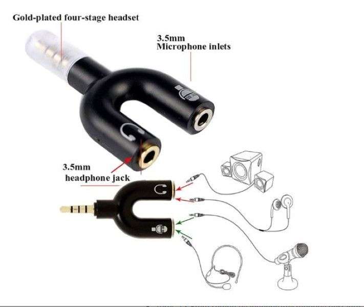 Headphone / Microphone 2 IN 1 Adaptor