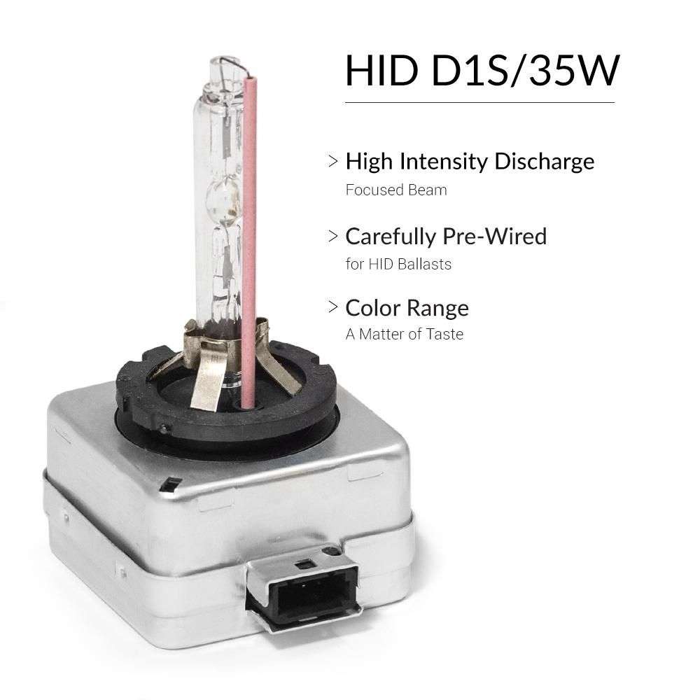 HID D1S 6000K 12V 35W Xenon Replacement Headlight Bulbs - PAIR