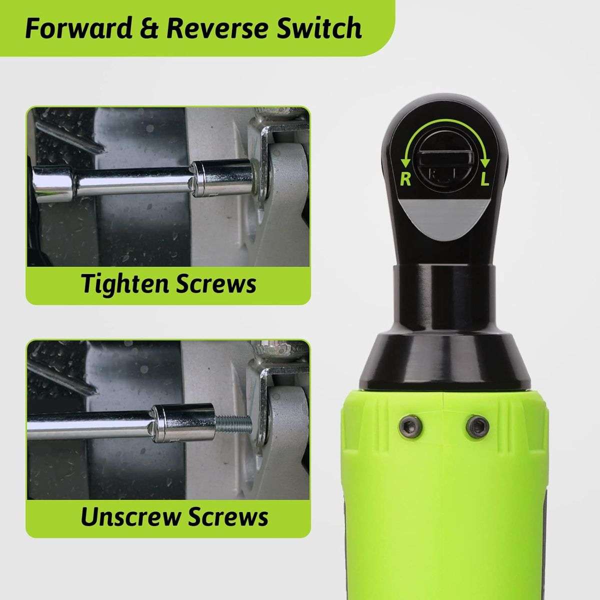 12 PC 90 Degree Cordless Rechargeable Ratchet Wrench