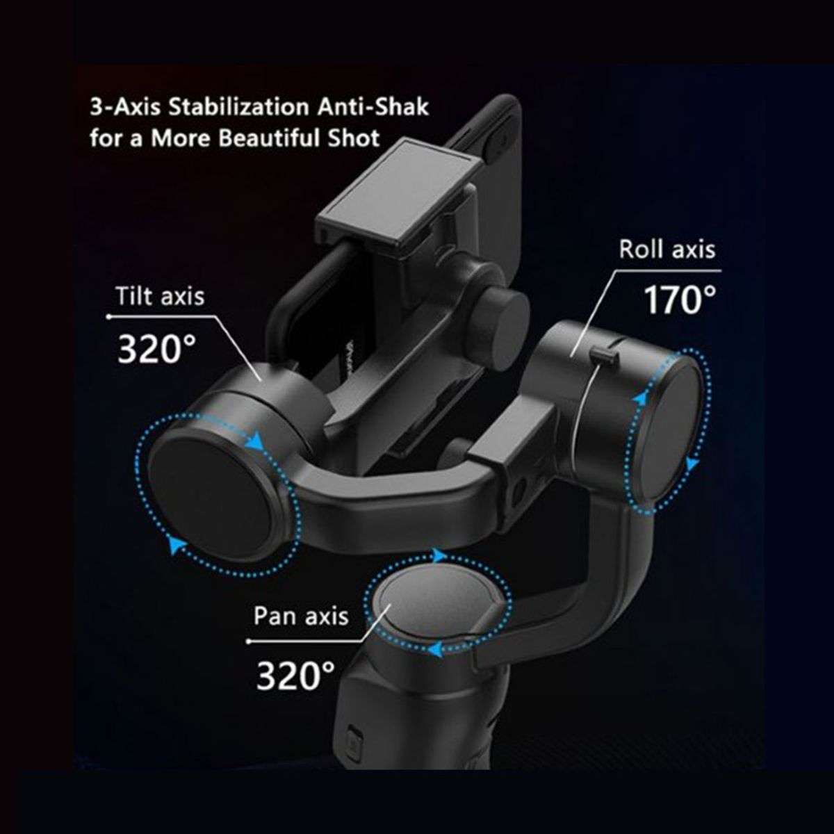 3 Axis Gimbal Phone Stabilizer Vlog Selfie Stick(NEW-MINOR BOX DAMAGE)